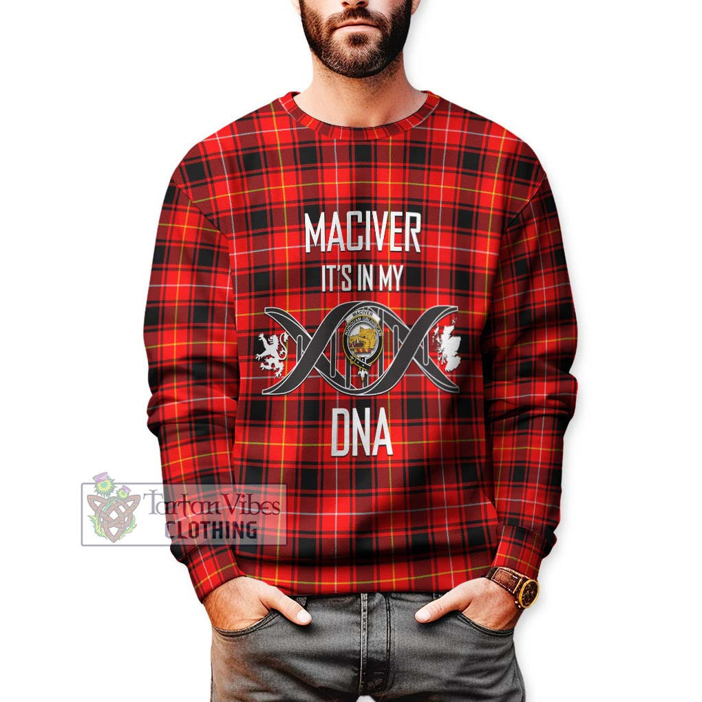 MacIver Modern Tartan Sweatshirt with Family Crest DNA In Me Style Unisex - Tartanvibesclothing Shop