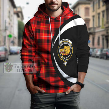 MacIver Modern Tartan Hoodie with Family Crest Circle Style