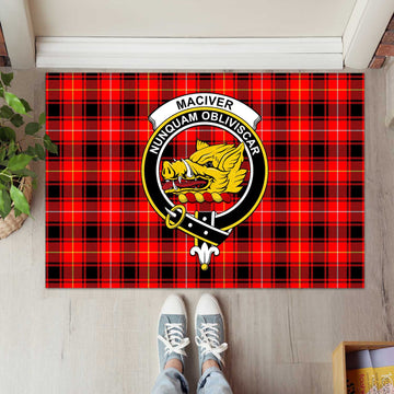 MacIver Modern Tartan Door Mat with Family Crest