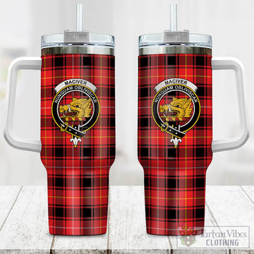 MacIver Modern Tartan and Family Crest Tumbler with Handle