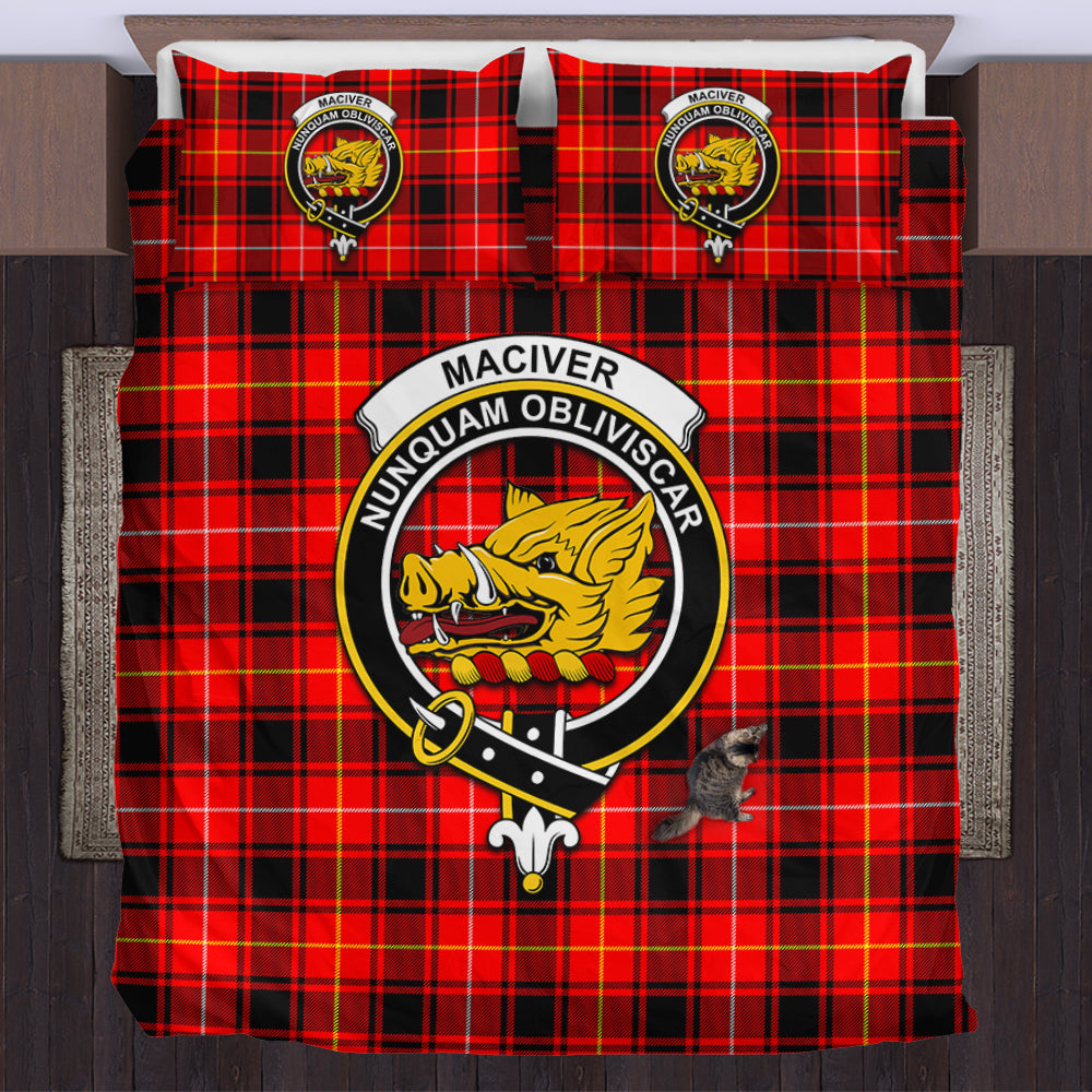 MacIver Modern Tartan Bedding Set with Family Crest US Bedding Set - Tartan Vibes Clothing