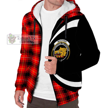 MacIver Modern Tartan Sherpa Hoodie with Family Crest Circle Style