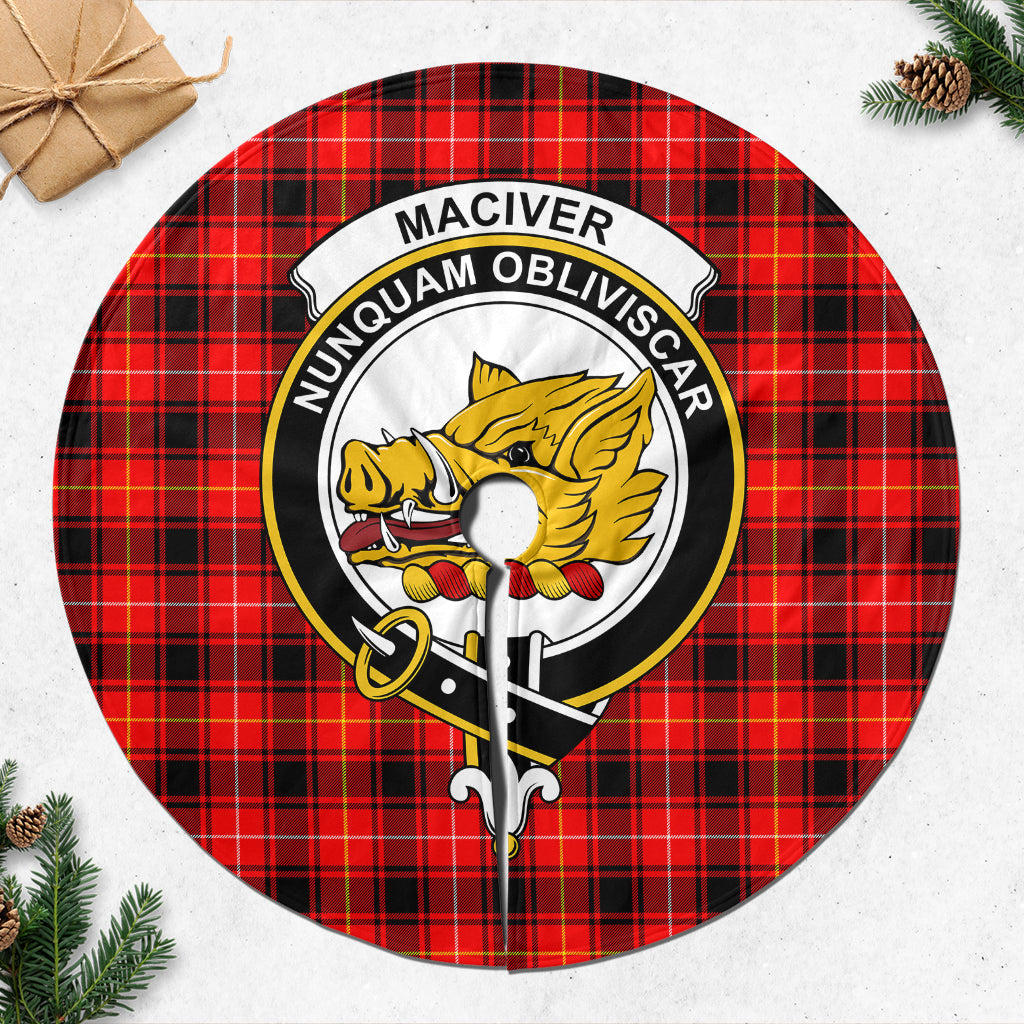 MacIver Modern Tartan Christmas Tree Skirt with Family Crest - Tartanvibesclothing