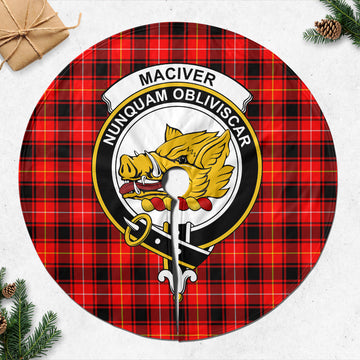 MacIver Modern Tartan Christmas Tree Skirt with Family Crest