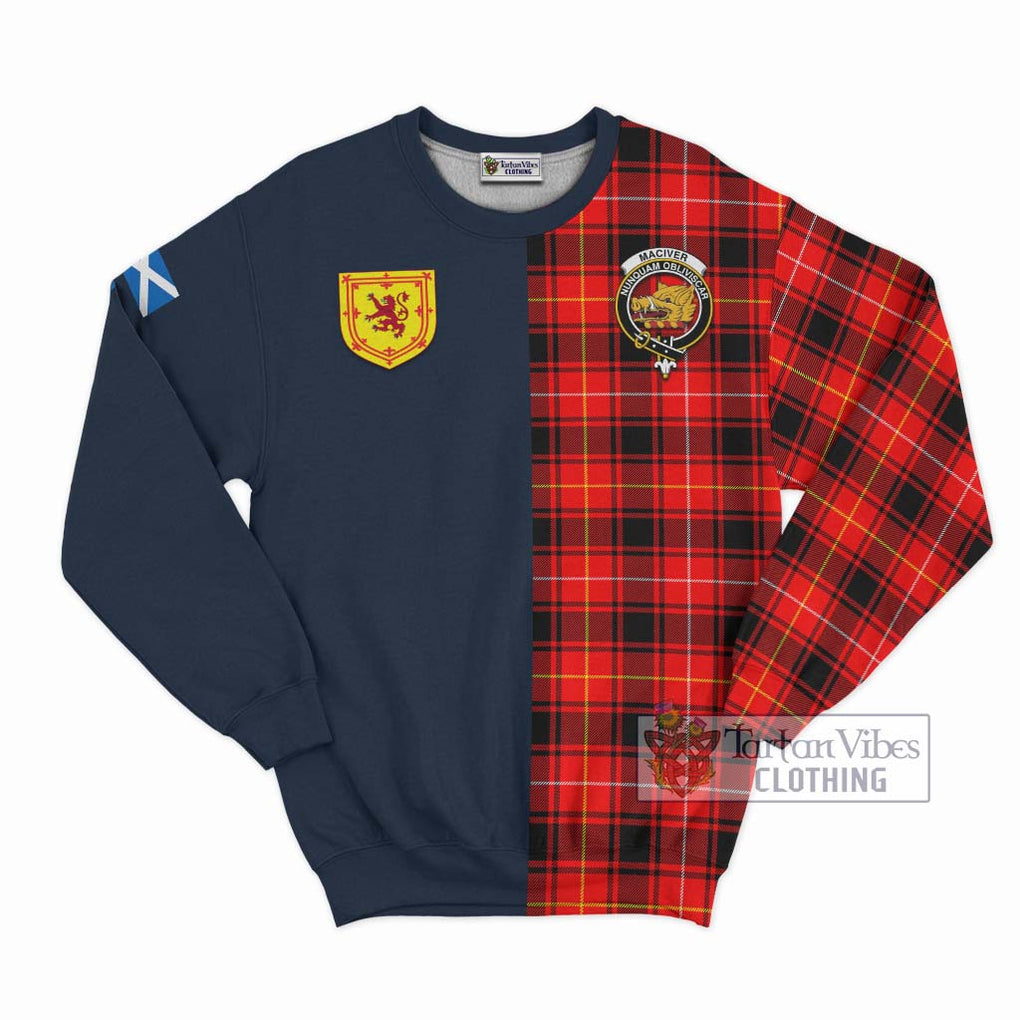 Tartan Vibes Clothing MacIver Modern Tartan Sweatshirt with Scottish Lion Royal Arm Half Style