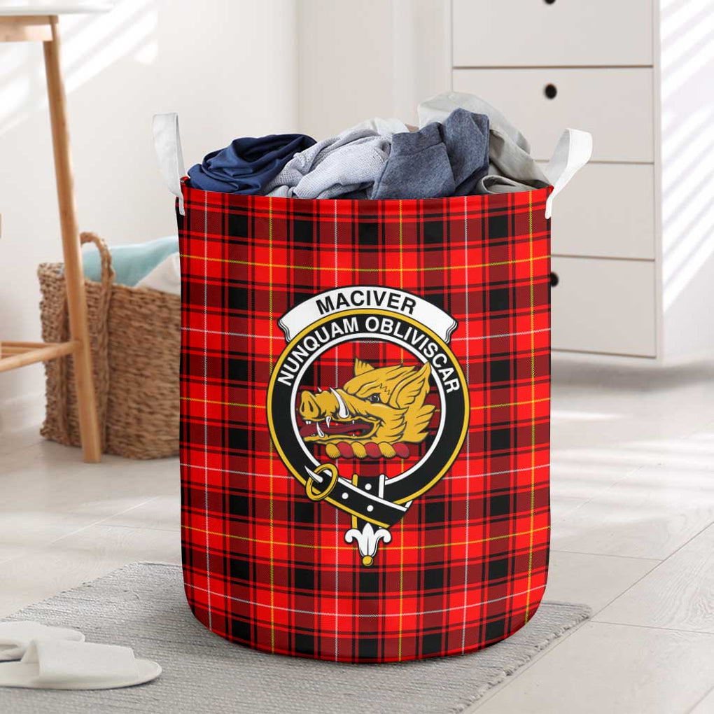 MacIver Modern Tartan Laundry Basket with Family Crest One Size - Tartanvibesclothing Shop