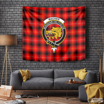 MacIver Modern Tartan Tapestry Wall Hanging and Home Decor for Room with Family Crest