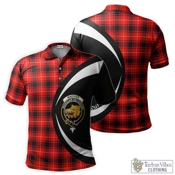 MacIver Modern Tartan Men's Polo Shirt with Family Crest Circle Style