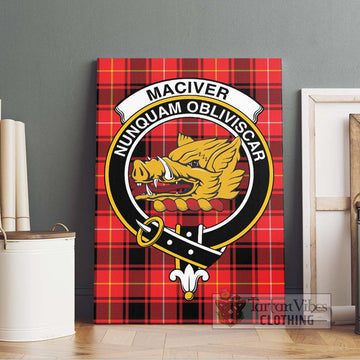 MacIver Modern Tartan Canvas Print Wall Art with Family Crest