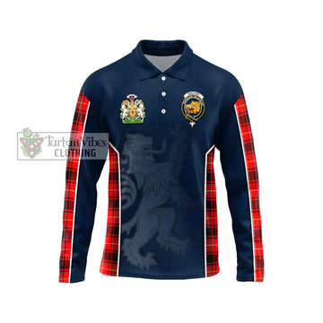 MacIver Modern Tartan Long Sleeve Polo Shirt with Family Crest and Lion Rampant Vibes Sport Style