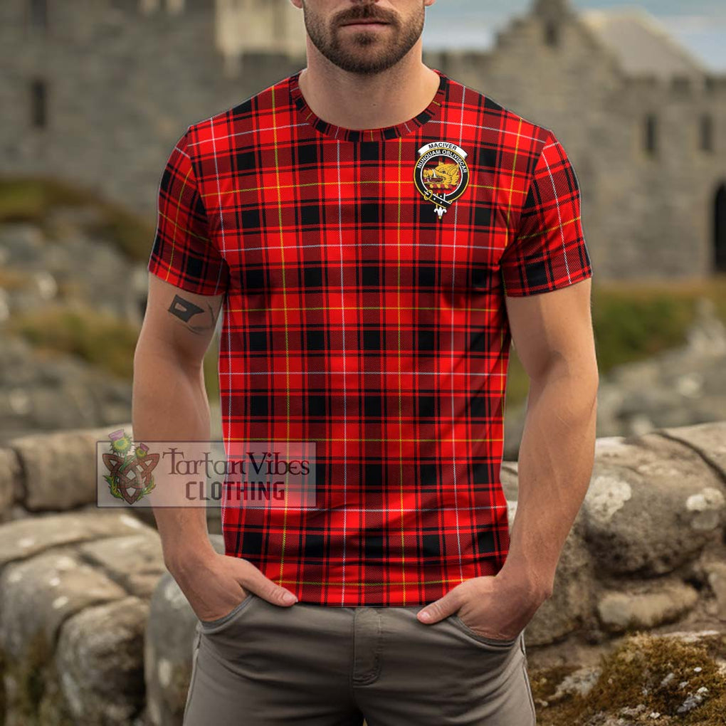 MacIver Modern Tartan Cotton T-Shirt with Family Crest Men's Shirt - Tartanvibesclothing Shop