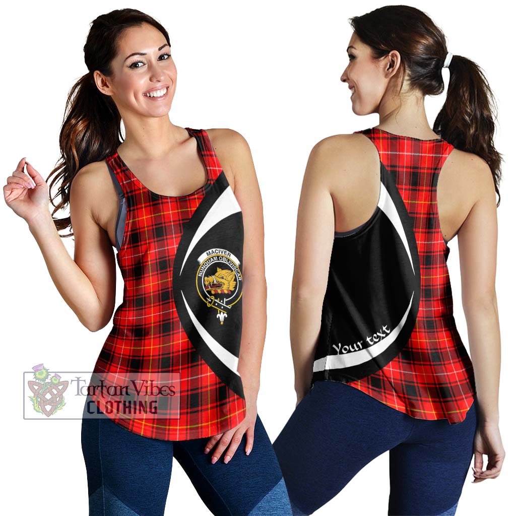 MacIver Modern Tartan Women's Racerback Tanks with Family Crest Circle Style 4XL - Tartan Vibes Clothing