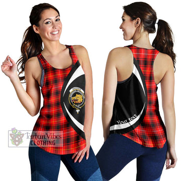 MacIver Modern Tartan Women's Racerback Tanks with Family Crest Circle Style