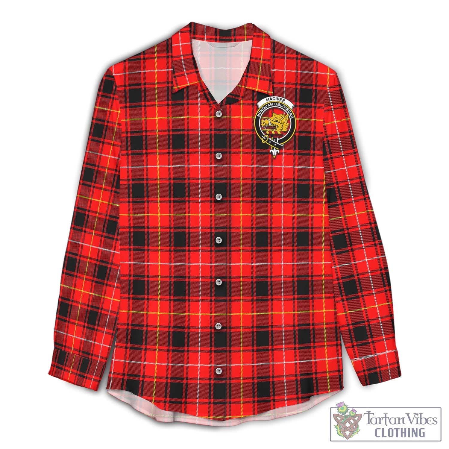 Tartan Vibes Clothing MacIver Modern Tartan Womens Casual Shirt with Family Crest