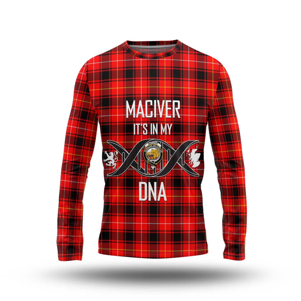 MacIver Modern Tartan Long Sleeve T-Shirt with Family Crest DNA In Me Style Unisex - Tartanvibesclothing Shop