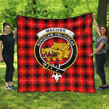 MacIver Modern Tartan Quilt with Family Crest