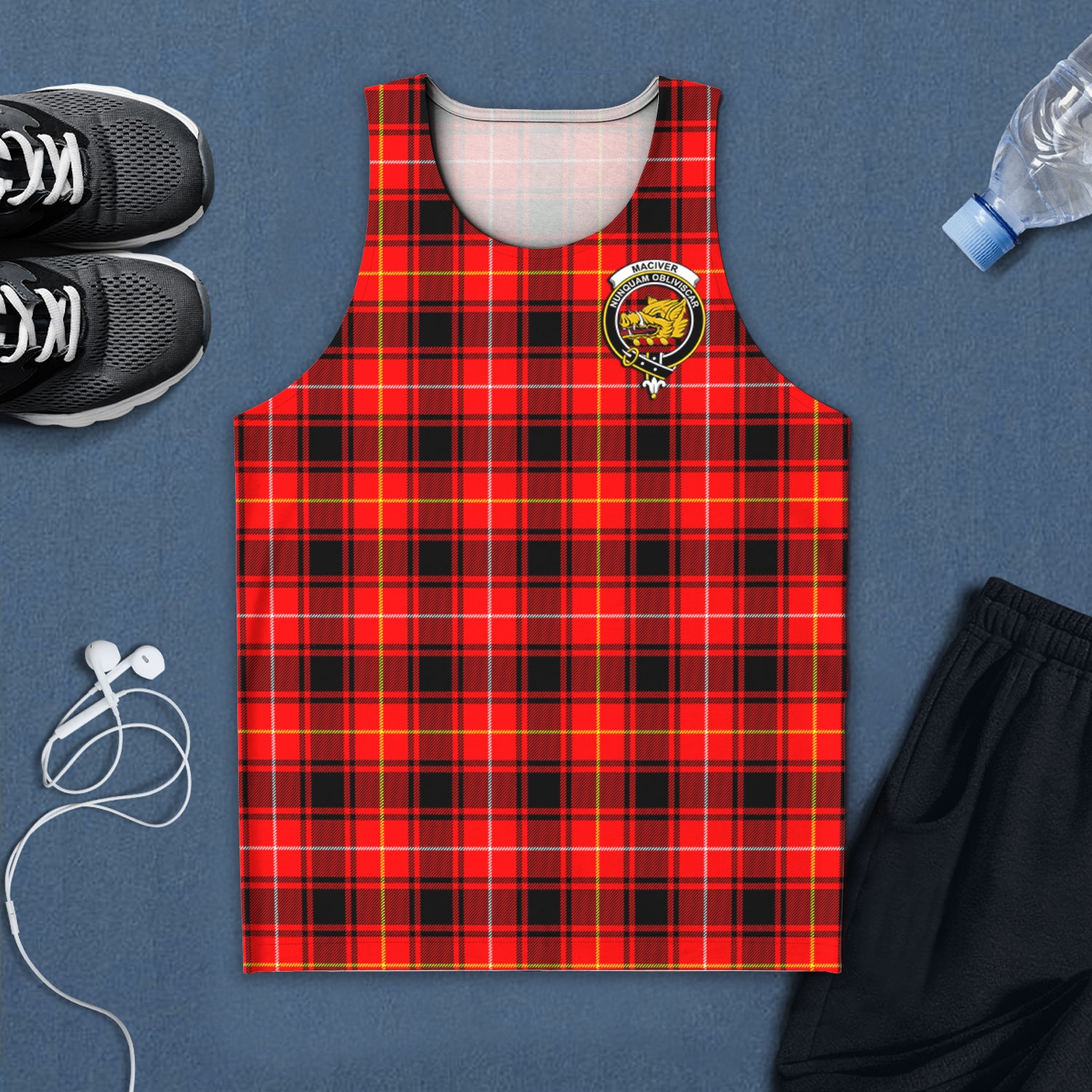 maciver-modern-tartan-mens-tank-top-with-family-crest