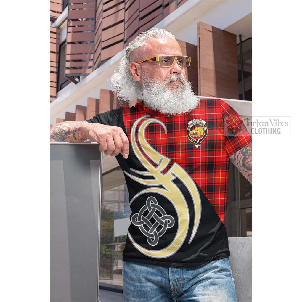 Tartan Vibes Clothing MacIver Modern Tartan Cotton T-shirt with Family Crest and Celtic Symbol Style