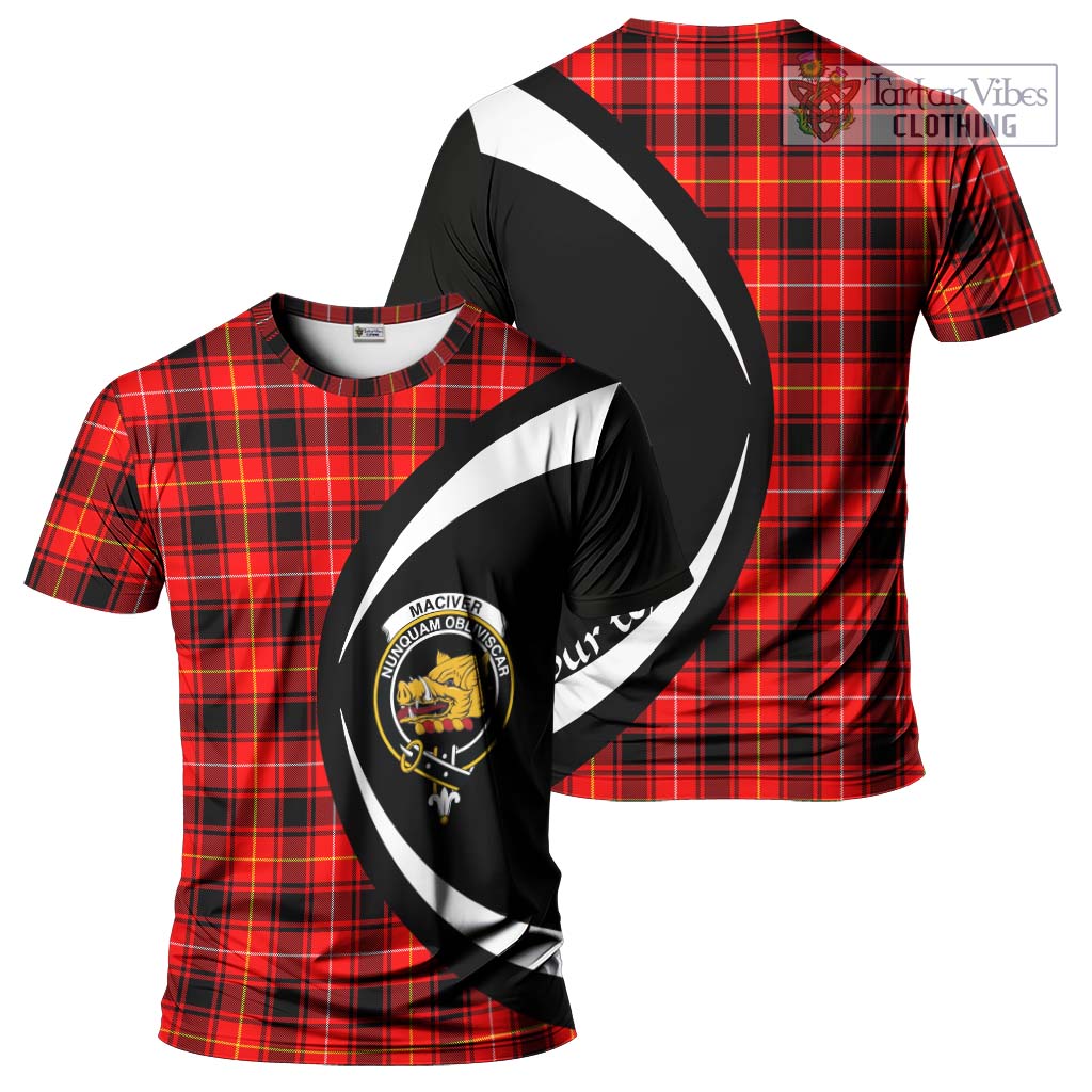 Tartan Vibes Clothing MacIver Modern Tartan T-Shirt with Family Crest Circle Style