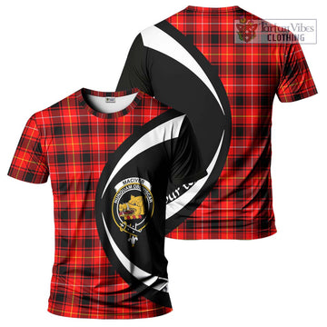 MacIver Modern Tartan T-Shirt with Family Crest Circle Style