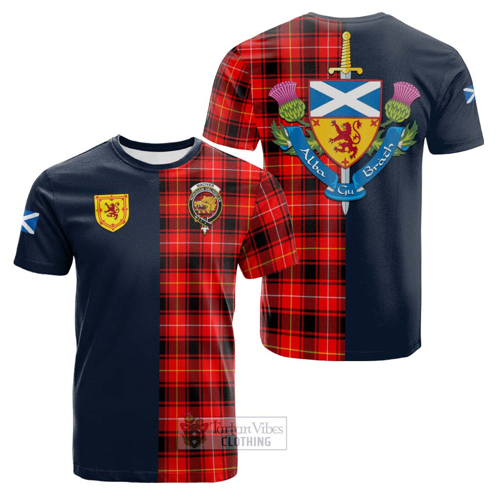 Tartan Vibes Clothing MacIver Modern Tartan Cotton T-shirt with Scottish Lion Royal Arm Half Style