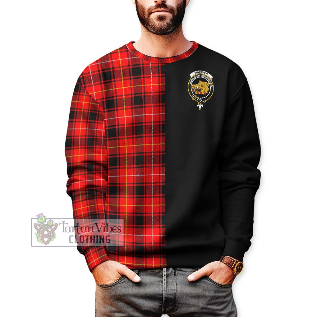 MacIver Modern Tartan Sweatshirt with Family Crest and Half Of Me Style Unisex - Tartanvibesclothing Shop