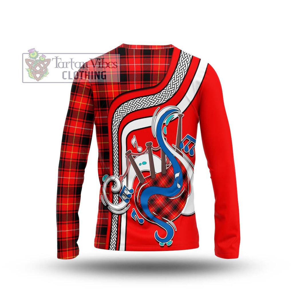 Tartan Vibes Clothing MacIver Modern Tartan Long Sleeve T-Shirt with Epic Bagpipe Style