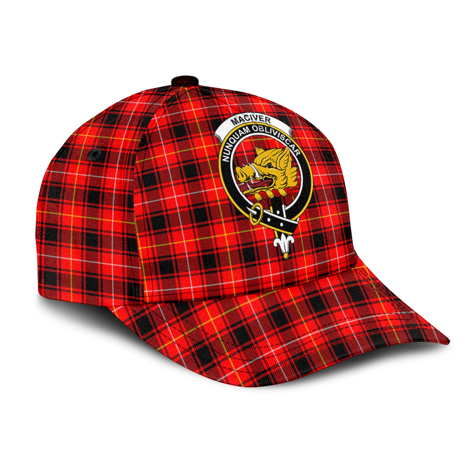 MacIver Modern Tartan Classic Cap with Family Crest - Tartan Vibes Clothing