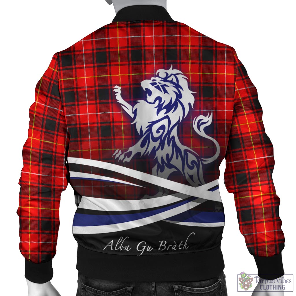 Tartan Vibes Clothing MacIver Modern Tartan Bomber Jacket with Alba Gu Brath Regal Lion Emblem