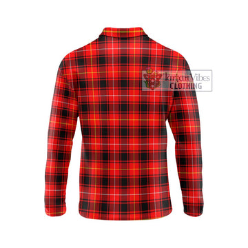 MacIver Modern Tartan Long Sleeve Polo Shirt with Family Crest DNA In Me Style