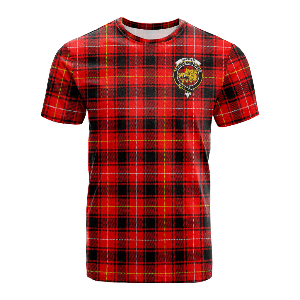 MacIver Modern Tartan T-Shirt with Family Crest - Tartan Vibes Clothing