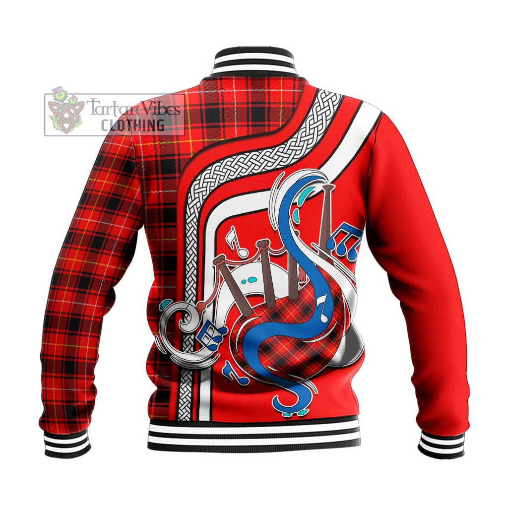 Tartan Vibes Clothing MacIver Modern Tartan Baseball Jacket with Epic Bagpipe Style