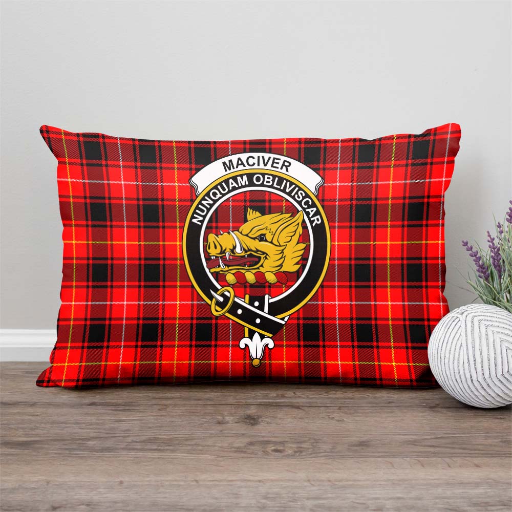 MacIver Modern Tartan Pillow Cover with Family Crest Rectangle Pillow Cover - Tartanvibesclothing