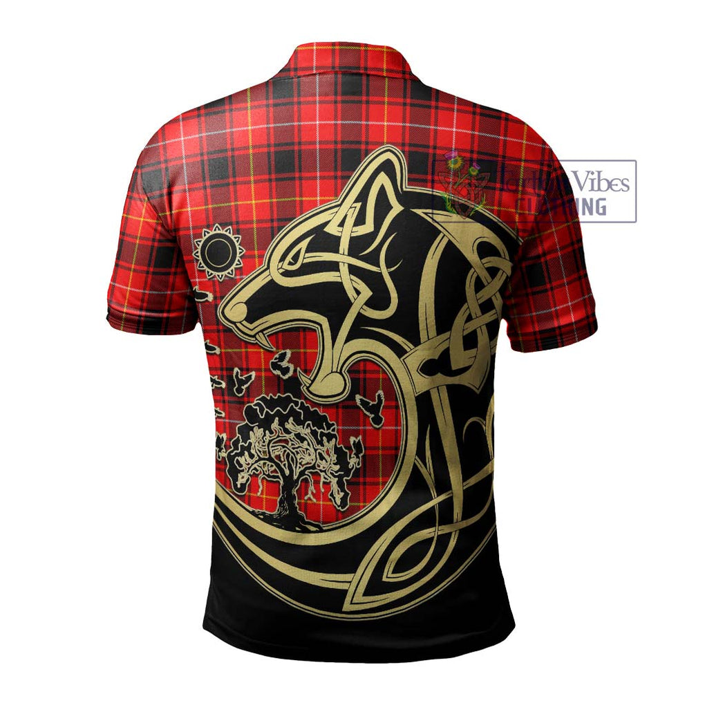 MacIver Modern Tartan Polo Shirt with Family Crest Celtic Wolf Style - Tartanvibesclothing Shop