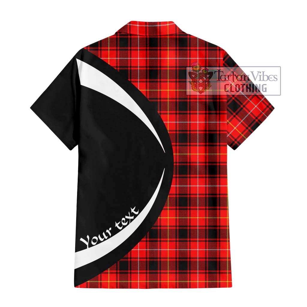 MacIver Modern Tartan Short Sleeve Button Up with Family Crest Circle Style - Tartan Vibes Clothing