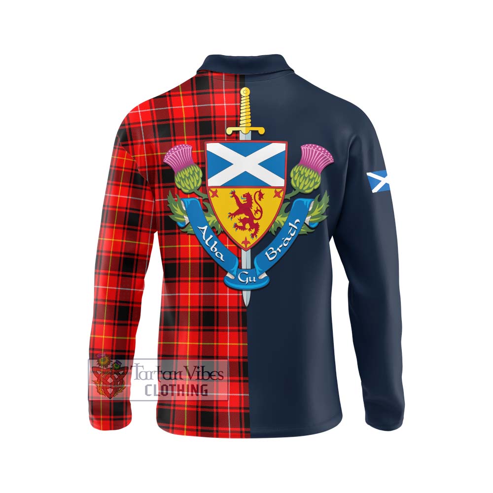 Tartan Vibes Clothing MacIver Modern Tartan Long Sleeve Polo Shirt with Scottish Lion Royal Arm Half Style