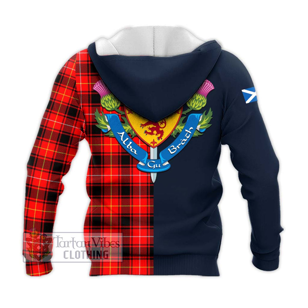 Tartan Vibes Clothing MacIver Modern Tartan Knitted Hoodie with Scottish Lion Royal Arm Half Style