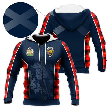 MacIver Modern Tartan Knitted Hoodie with Family Crest and Scottish Thistle Vibes Sport Style