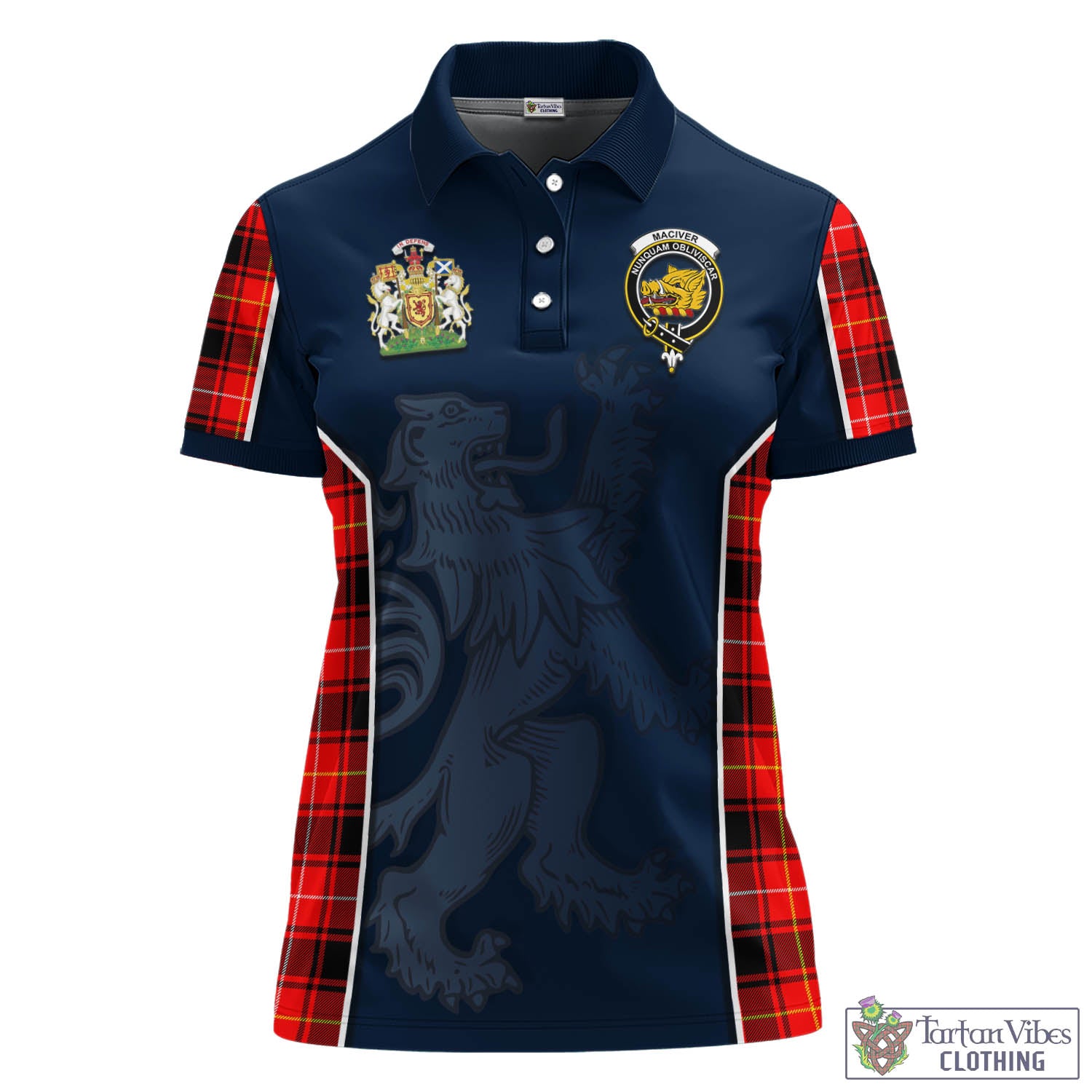 MacIver Modern Tartan Women's Polo Shirt with Family Crest and Lion Rampant Vibes Sport Style - Tartan Vibes Clothing