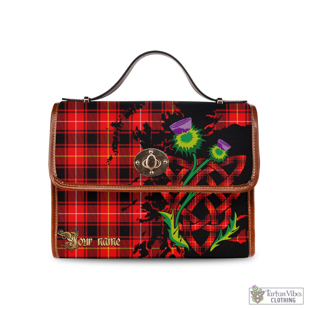 Tartan Vibes Clothing MacIver Modern Tartan Waterproof Canvas Bag with Scotland Map and Thistle Celtic Accents