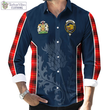 MacIver Modern Tartan Long Sleeve Button Up Shirt with Family Crest and Scottish Thistle Vibes Sport Style