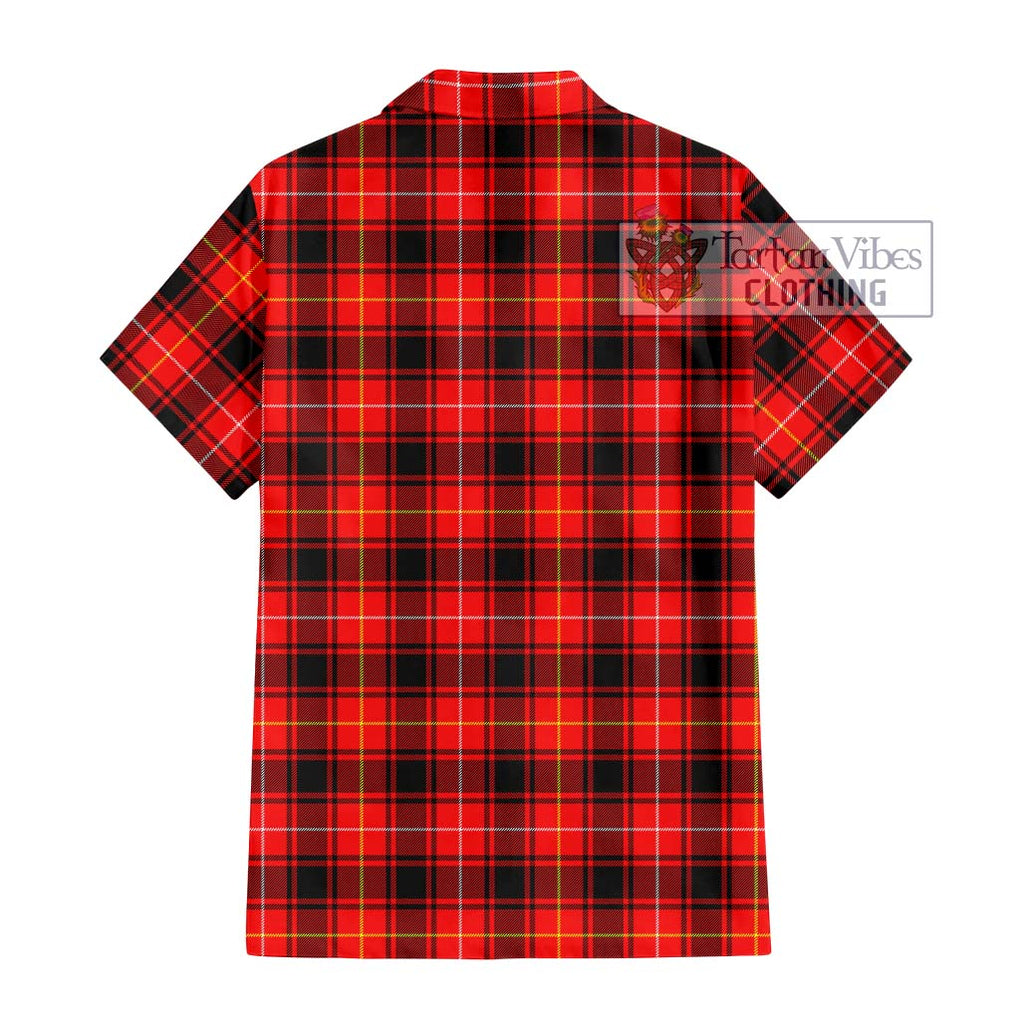 MacIver Modern Tartan Short Sleeve Button Shirt with Family Crest DNA In Me Style - Tartanvibesclothing Shop