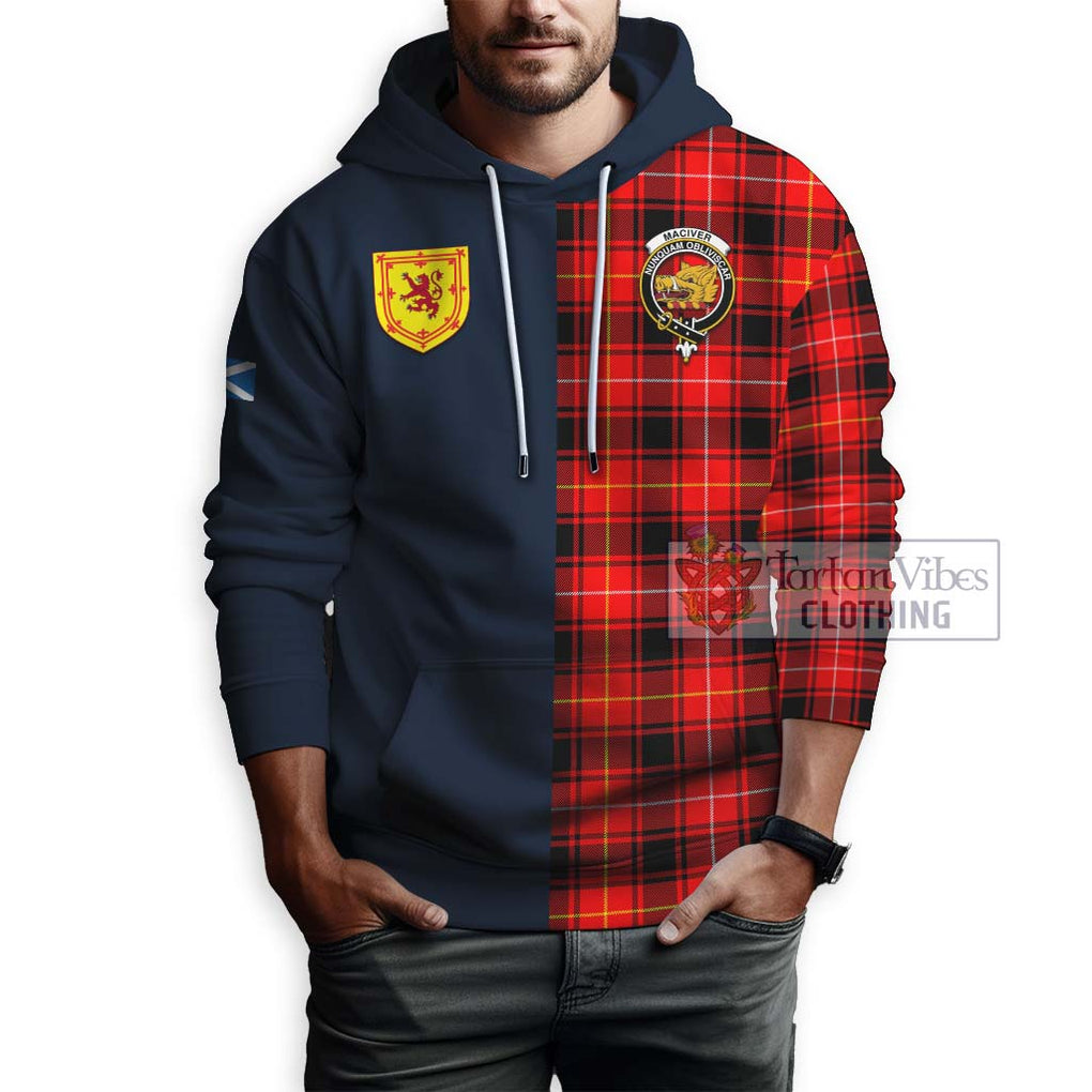 Tartan Vibes Clothing MacIver Modern Tartan Hoodie with Scottish Lion Royal Arm Half Style