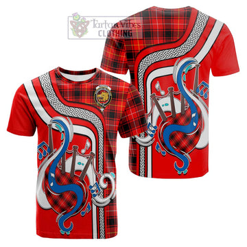 MacIver Modern Tartan Cotton T-shirt with Epic Bagpipe Style