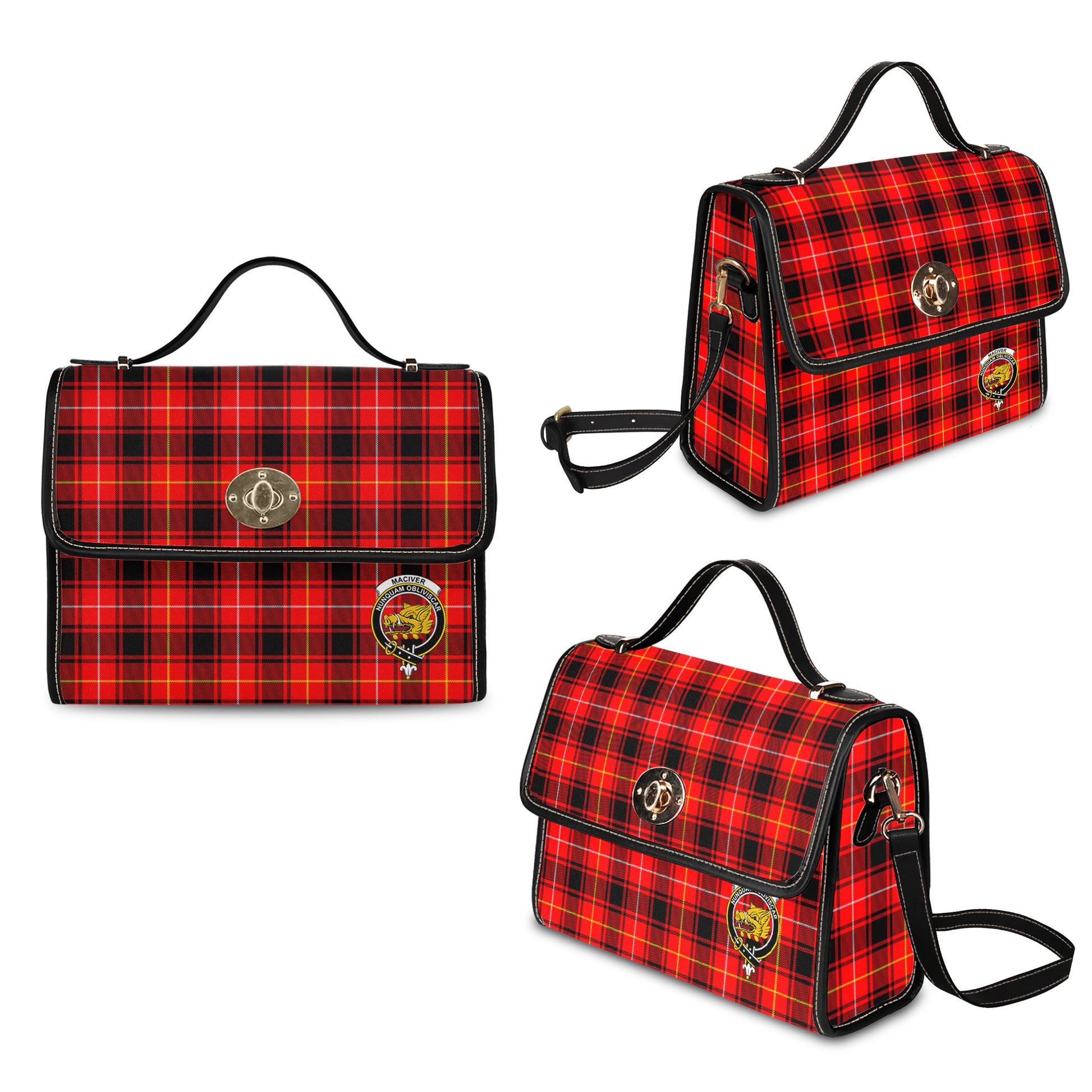 maciver-modern-tartan-leather-strap-waterproof-canvas-bag-with-family-crest