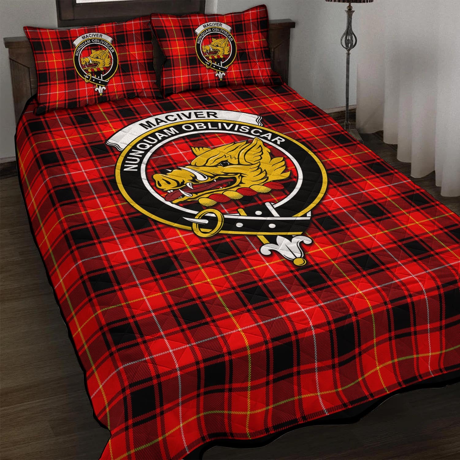 MacIver Modern Tartan Quilt Bed Set with Family Crest - Tartan Vibes Clothing