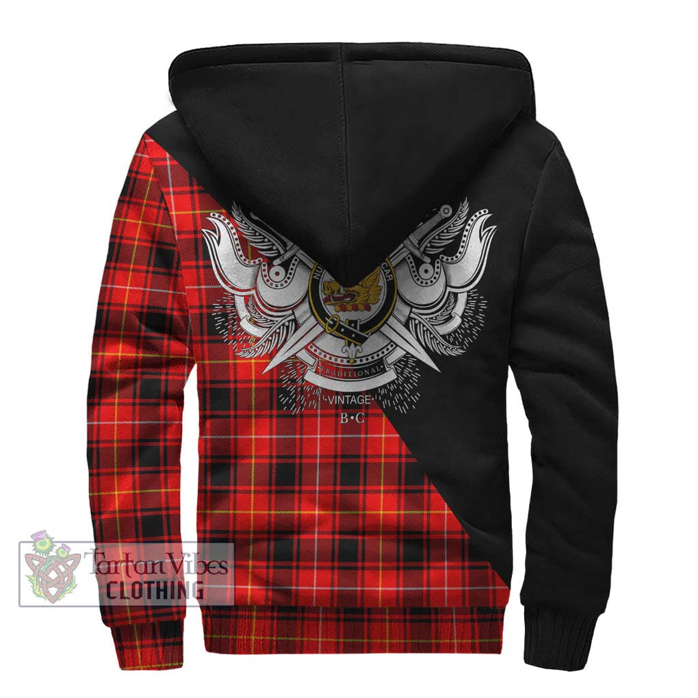 MacIver Modern Tartan Sherpa Hoodie with Family Crest and Military Logo Style - Tartanvibesclothing Shop