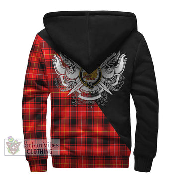 MacIver Modern Tartan Sherpa Hoodie with Family Crest and Military Logo Style