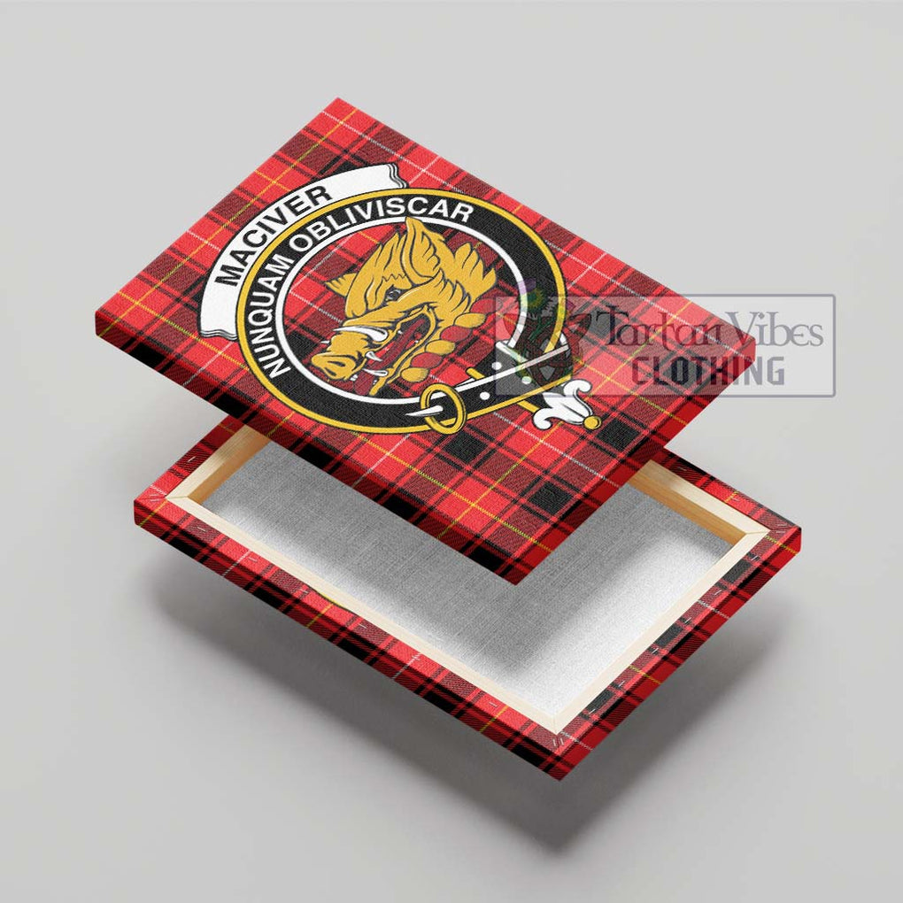 MacIver Modern Tartan Canvas Print Wall Art with Family Crest - Tartan Vibes Clothing