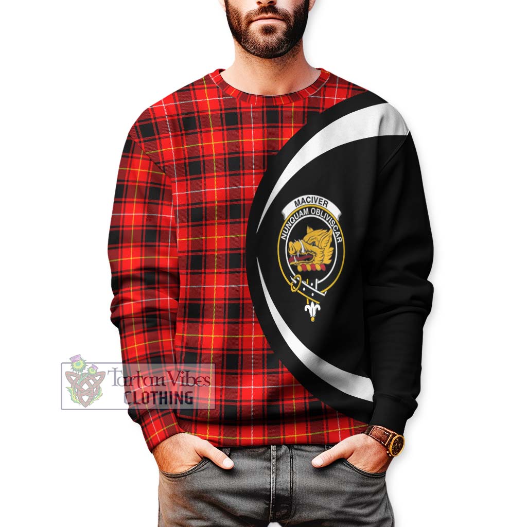 MacIver Modern Tartan Sweatshirt with Family Crest Circle Style - Tartan Vibes Clothing